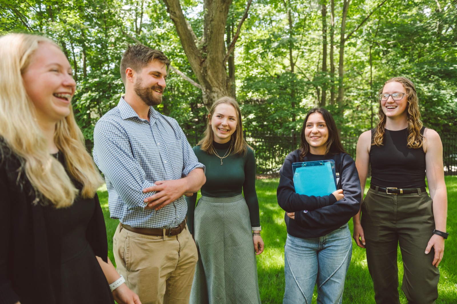 CCL volunteers talking together outdoors